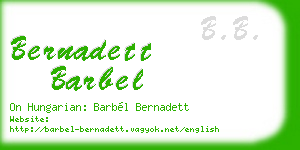 bernadett barbel business card