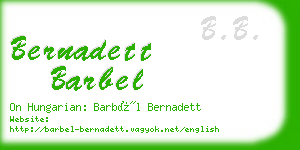 bernadett barbel business card